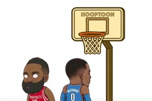 还挺可爱！威少在各个球队时期各种暴扣动漫版~